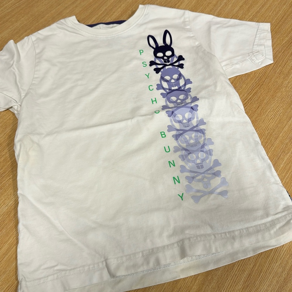 Psycho Bunny t-shirt, size 10/12. Gentle used condition.
